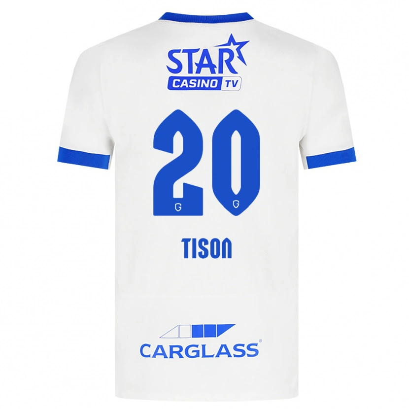 Danxen Bambino Maglia Charlotte Tison #20 Bianco Blu Kit Gara Away 2026/27 Maglietta