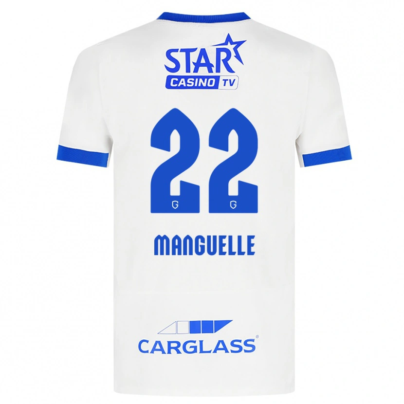 Danxen Bambino Maglia Brad Manguelle #22 Bianco Blu Kit Gara Away 2026/27 Maglietta