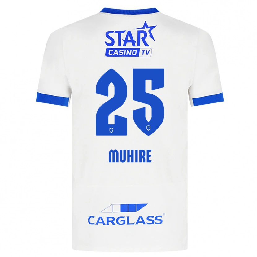 Danxen Bambino Maglia Ian-Confiance Muhire #25 Bianco Blu Kit Gara Away 2026/27 Maglietta