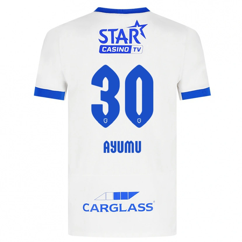 Danxen Bambino Maglia Ayumu Yokoyama #30 Bianco Blu Kit Gara Away 2026/27 Maglietta