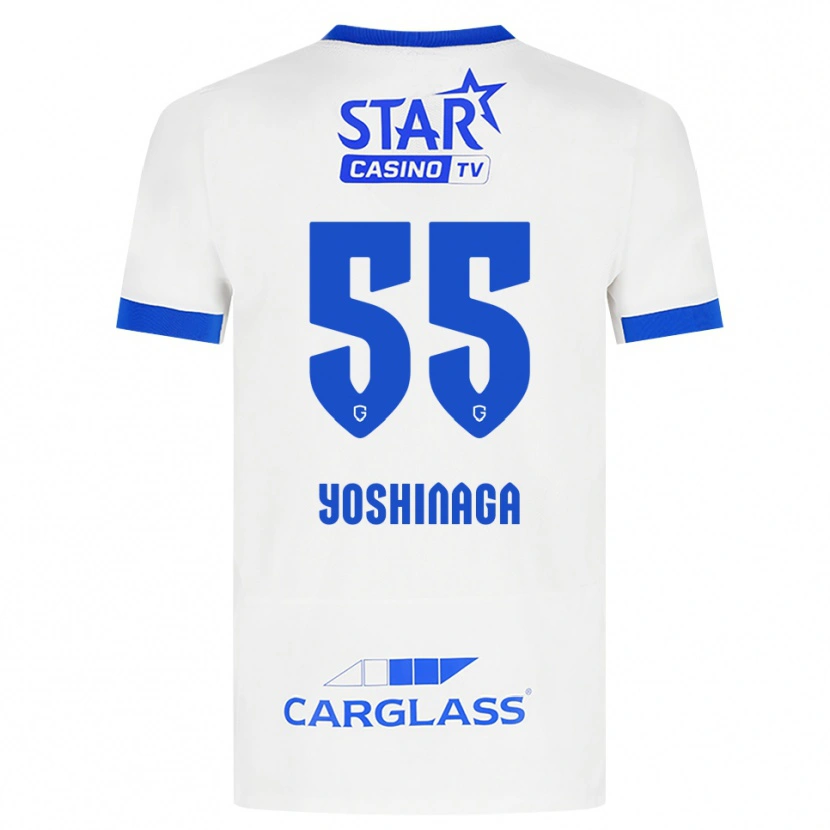 Danxen Bambino Maglia Yumeki Yoshinaga #55 Bianco Blu Kit Gara Away 2026/27 Maglietta
