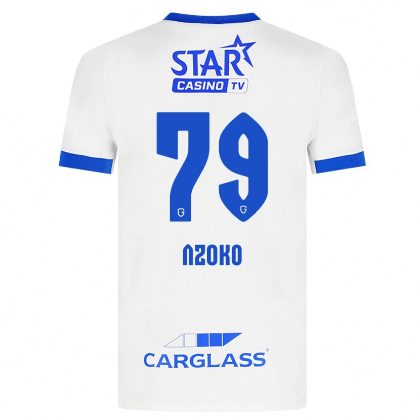 Danxen Bambino Maglia Djoully Nzoko #79 Bianco Blu Kit Gara Away 2026/27 Maglietta