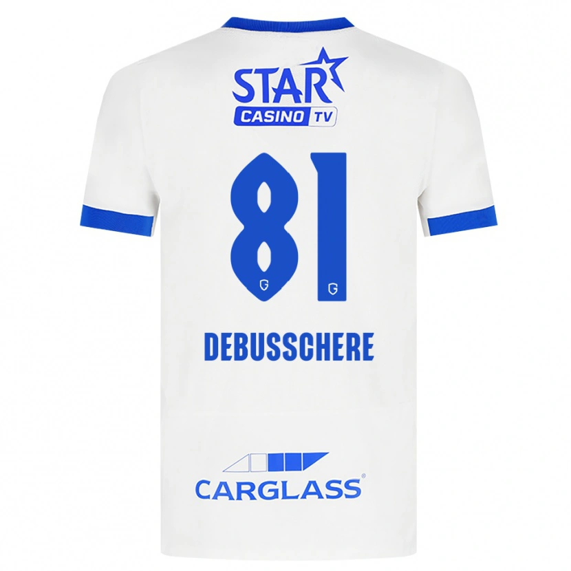Danxen Bambino Maglia Vic Debusschere #81 Bianco Blu Kit Gara Away 2026/27 Maglietta