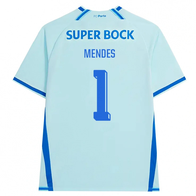 Danxen Bambino Maglia Francisco Mendes #1 Azzurro Chiaro Blu Kit Gara Third 2026/27 Maglietta