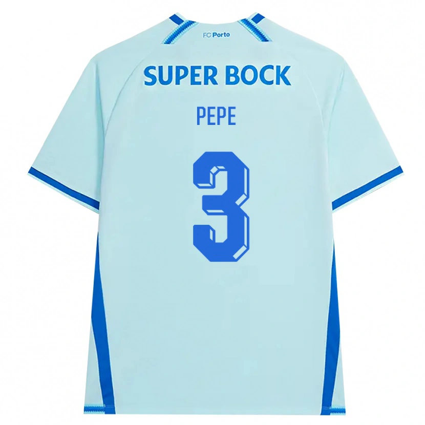 Danxen Bambino Maglia Pepe #3 Azzurro Chiaro Blu Kit Gara Third 2026/27 Maglietta