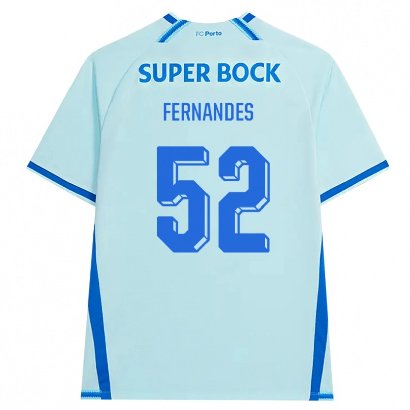 Danxen Bambino Maglia Martim Fernandes #52 Azzurro Chiaro Blu Kit Gara Third 2026/27 Maglietta