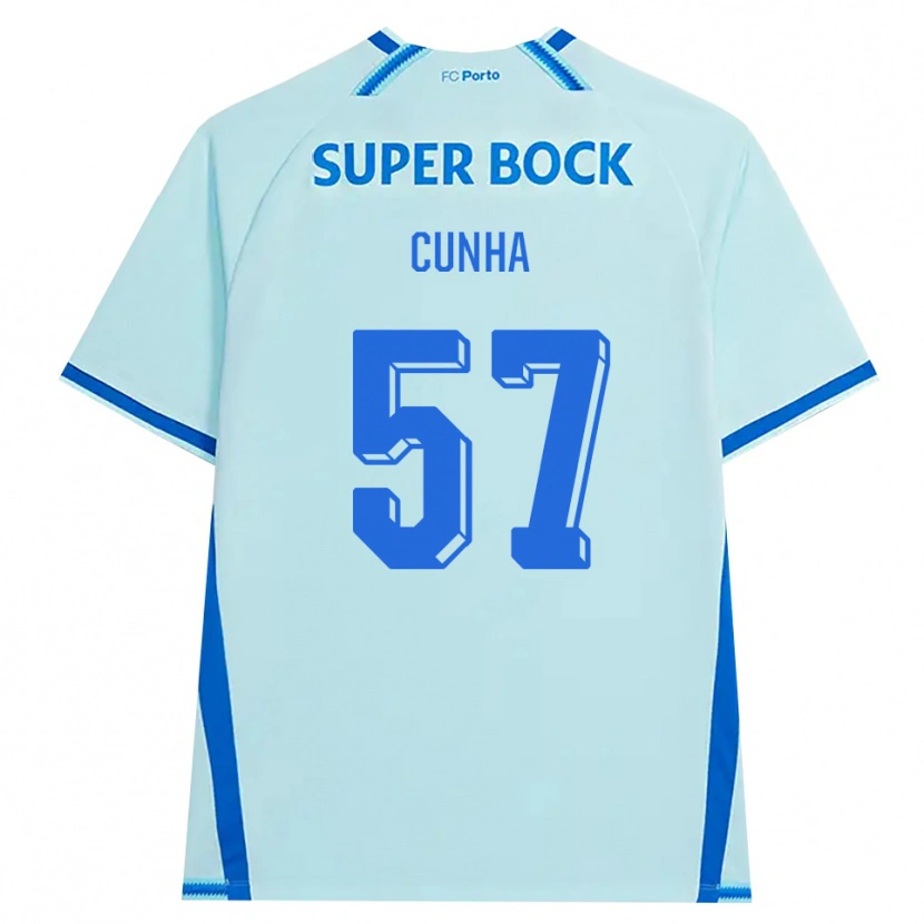 Danxen Bambino Maglia Duarte Cunha #57 Azzurro Chiaro Blu Kit Gara Third 2026/27 Maglietta