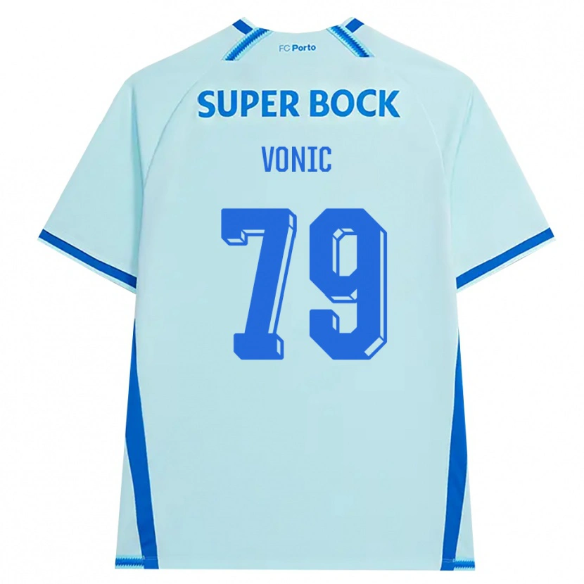 Danxen Bambino Maglia Leonardo Vonić #79 Azzurro Chiaro Blu Kit Gara Third 2026/27 Maglietta