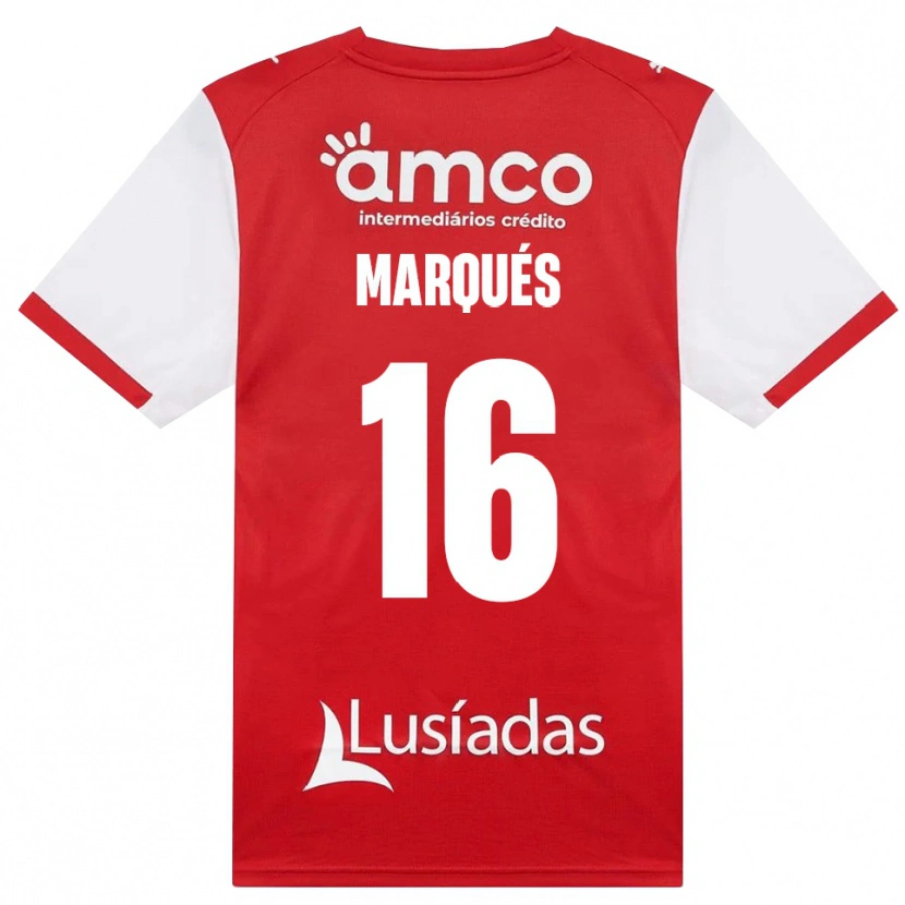 Danxen Bambino Maglia Tommy Marqués #16 Bianco Rosso Nero Kit Gara Home 2026/27 Maglietta