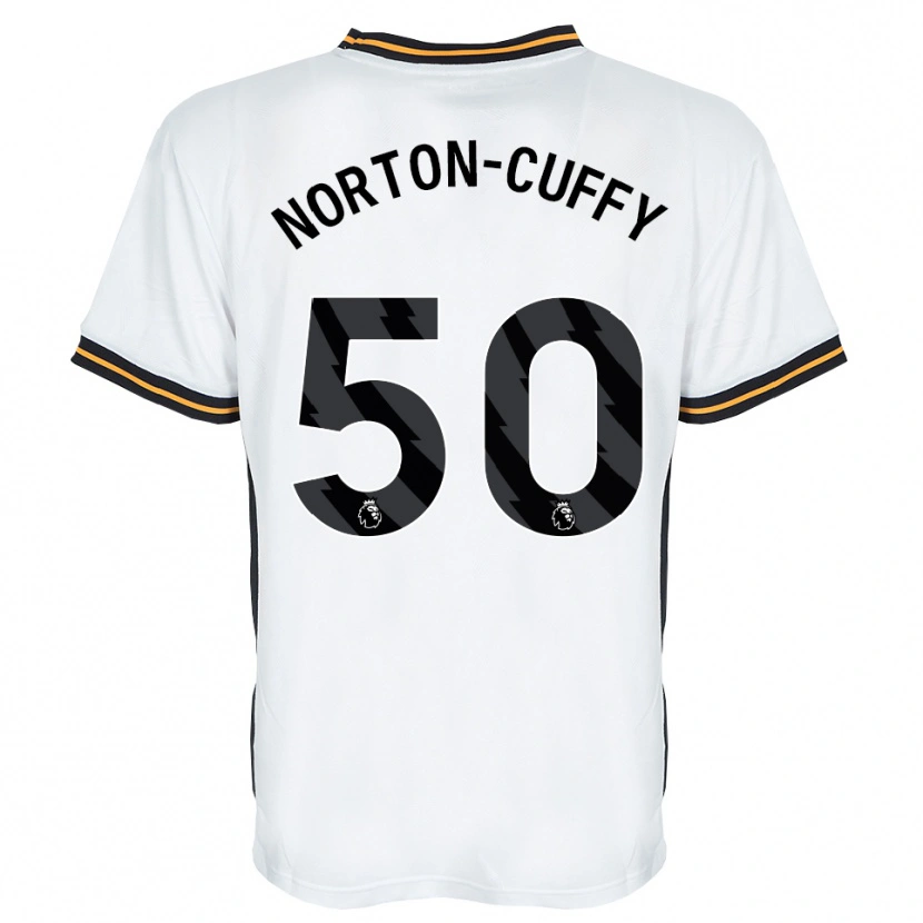 Danxen Bambino Maglia Brooke Norton-Cuffy #50 Bianco Arancione Nero Kit Gara Away 2026/27 Maglietta