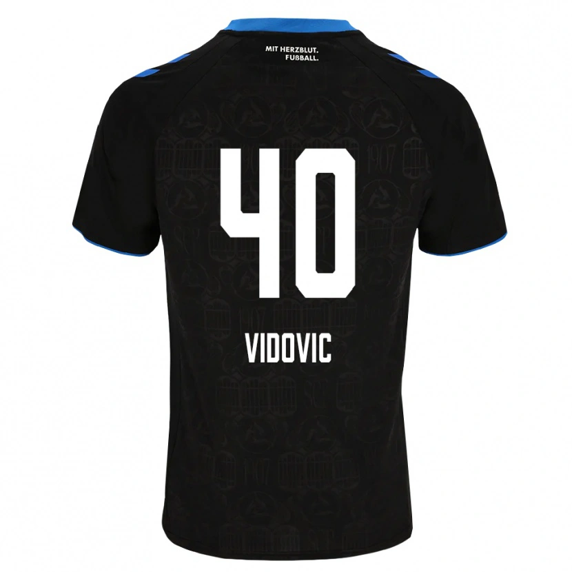 Danxen Bambino Maglia Gabriel Vidovic #40 Nero Bianco Rosso Kit Gara Home 2026/27 Maglietta