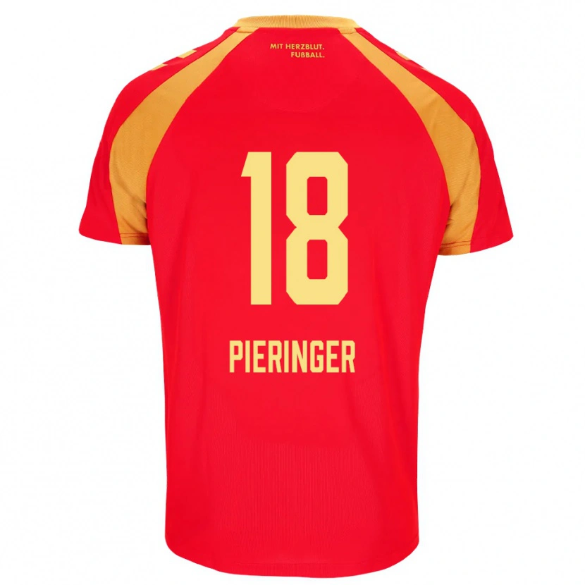 Danxen Bambino Maglia Marvin Pieringer #18 Rosso Arancione Nero Kit Gara Away 2026/27 Maglietta