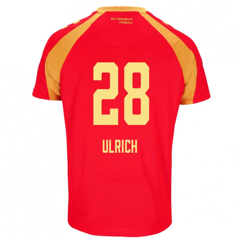 Danxen Bambino Maglia Laurin Ulrich #28 Rosso Arancione Nero Kit Gara Away 2026/27 Maglietta
