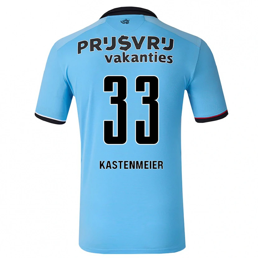 Danxen Bambino Maglia Florian Kastenmeier #33 Blu Cielo Profondo Nero Rosso Kit Gara Away 2026/27 Maglietta
