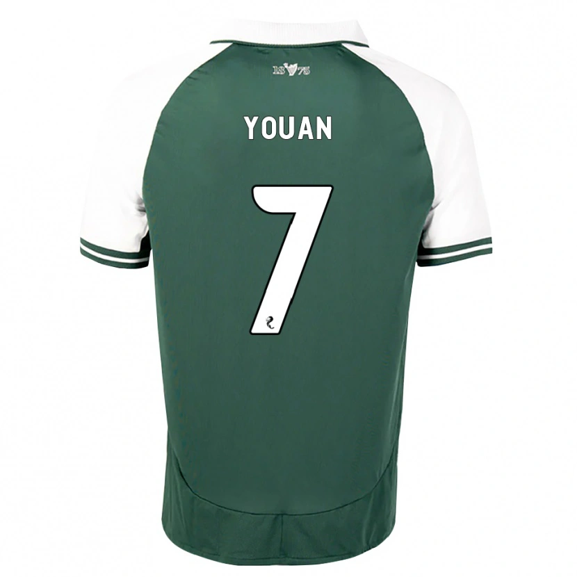 Danxen Uomo Maglia Élie Youan #7 Bianco Verde Marino Kit Gara Home 2026/27 Maglietta