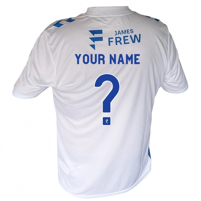 Danxen Uomo Maglia Il Tuo Nome #0 Bianco Blu Reale Kit Gara Home 2026/27 Maglietta