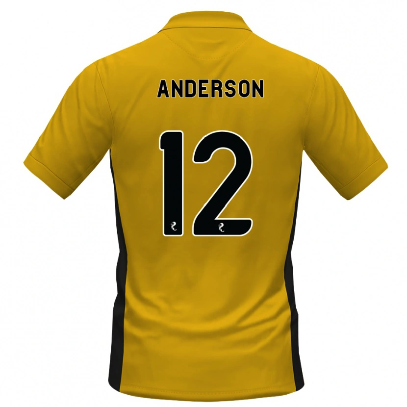 Danxen Uomo Maglia Rhys Anderson #12 Bianco Arancione Kit Gara Home 2026/27 Maglietta