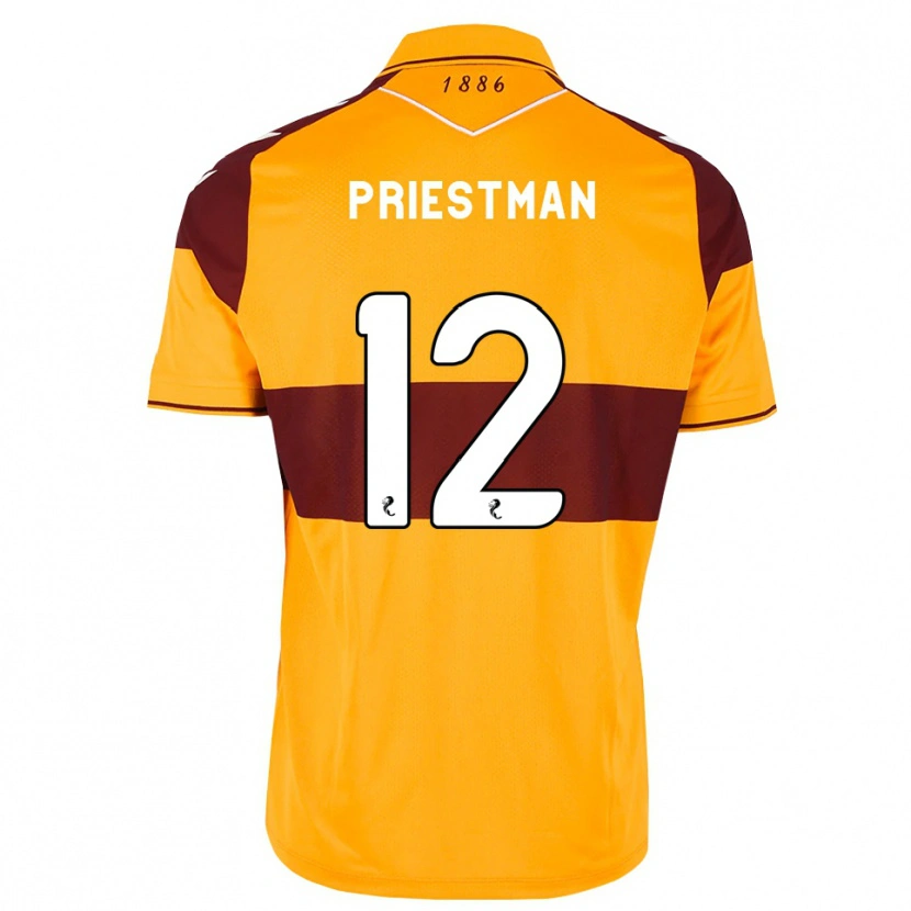 Danxen Uomo Maglia Oscar Priestman #12 Arancione Marrone Kit Gara Home 2026/27 Maglietta