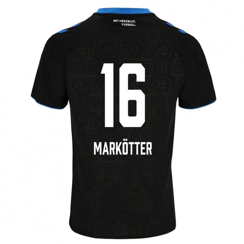 Danxen Uomo Maglia Jonah Markötter #16 Nero Bianco Rosso Kit Gara Home 2026/27 Maglietta
