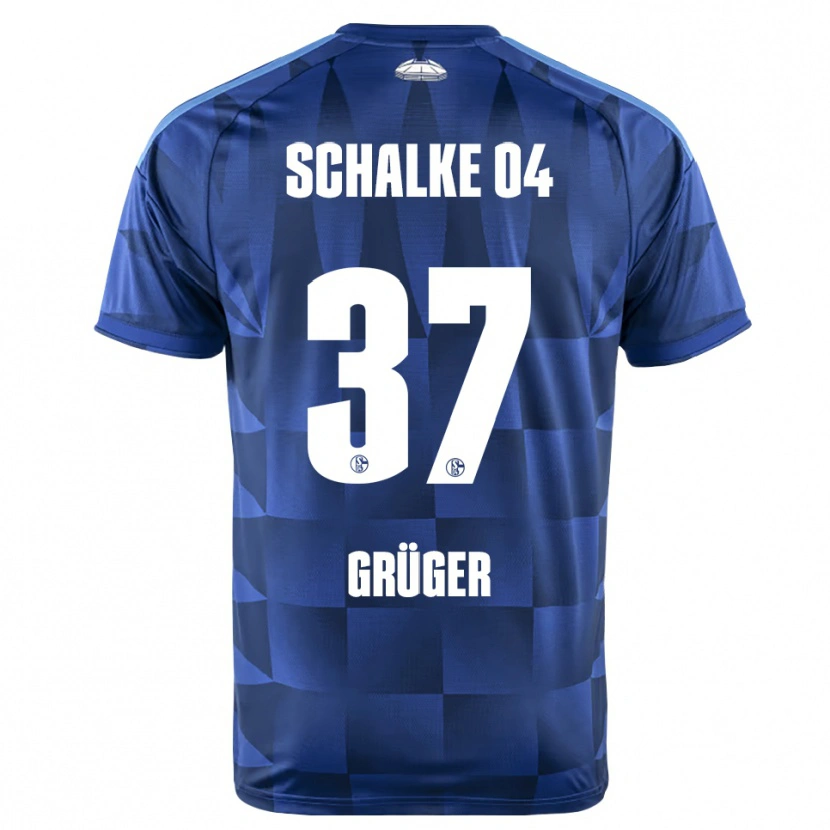 Danxen Uomo Maglia Max Grüger #37 Blu Scuro Giallo Bianco Kit Gara Home 2026/27 Maglietta