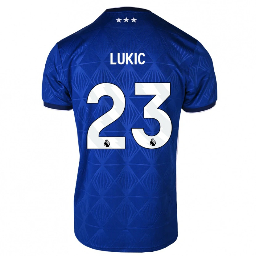 Danxen Uomo Maglia Saša Lukić #23 Blu Medio Bianco Rosso Kit Gara Home 2026/27 Maglietta