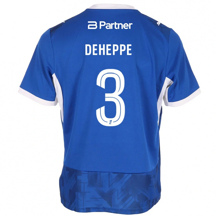 Danxen Uomo Maglia Nathan Deheppe #3 Blu Medio Bianco Kit Gara Home 2026/27 Maglietta