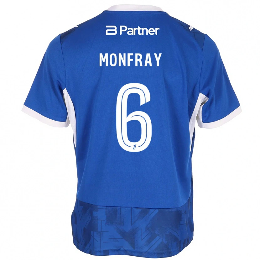 Danxen Uomo Maglia Adrien Monfray #6 Blu Medio Bianco Kit Gara Home 2026/27 Maglietta