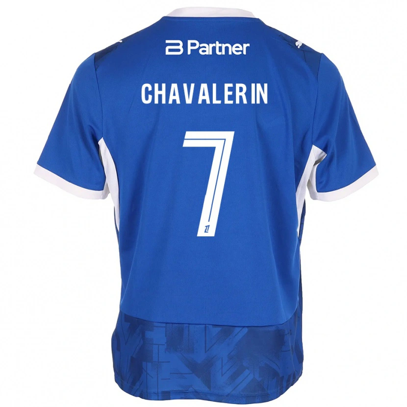 Danxen Uomo Maglia Xavier Chavalerin #7 Blu Medio Bianco Kit Gara Home 2026/27 Maglietta