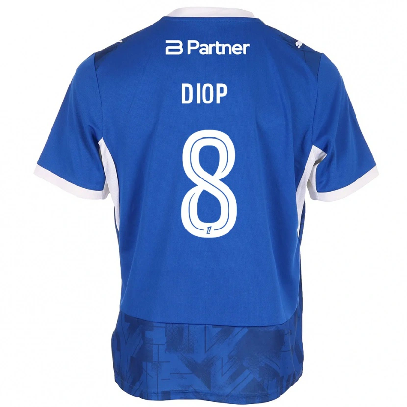 Danxen Uomo Maglia Mouhamed Diop #8 Blu Medio Bianco Kit Gara Home 2026/27 Maglietta