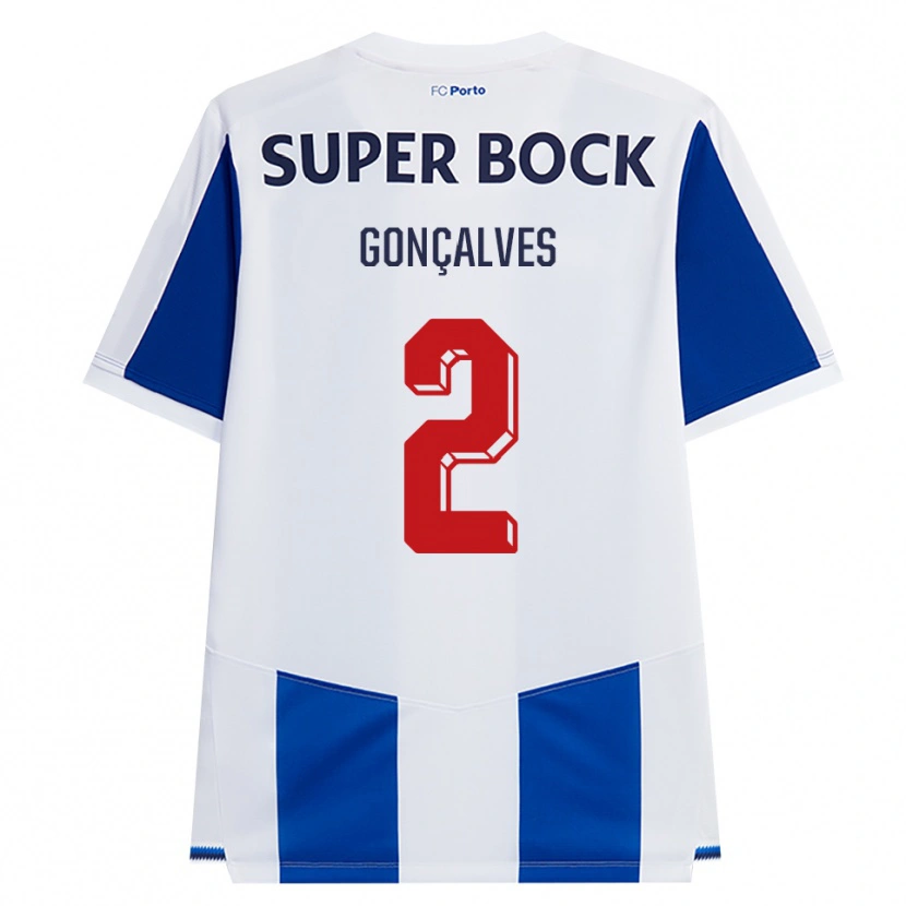 Danxen Uomo Maglia Ema Gonçalves #2 Blu Bianco Rosso Kit Gara Home 2026/27 Maglietta