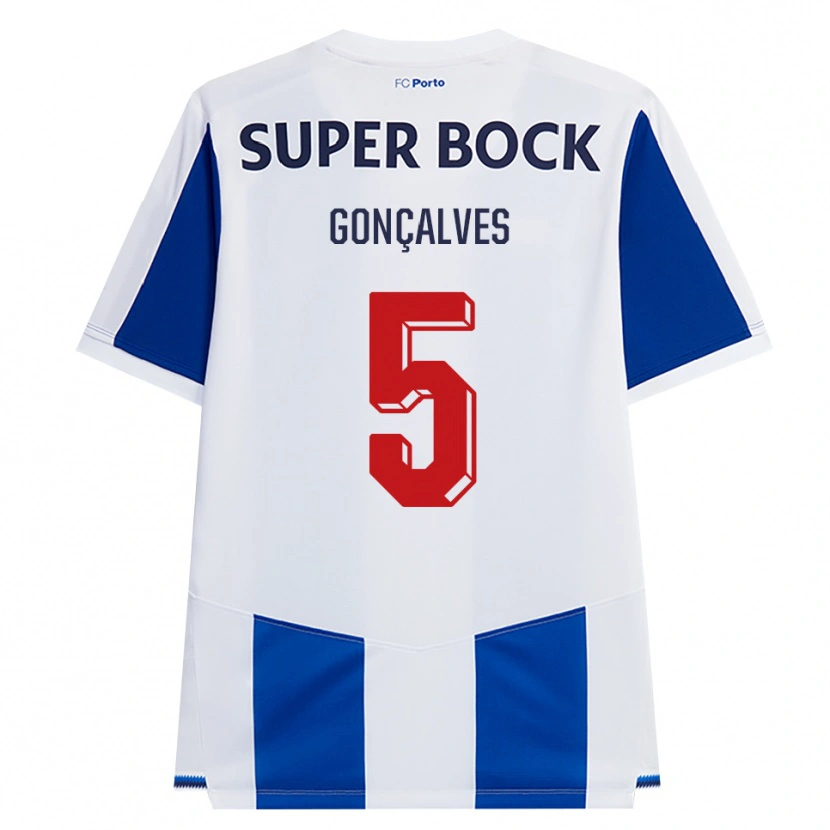 Danxen Uomo Maglia Martim Gonçalves #5 Blu Bianco Rosso Kit Gara Home 2026/27 Maglietta