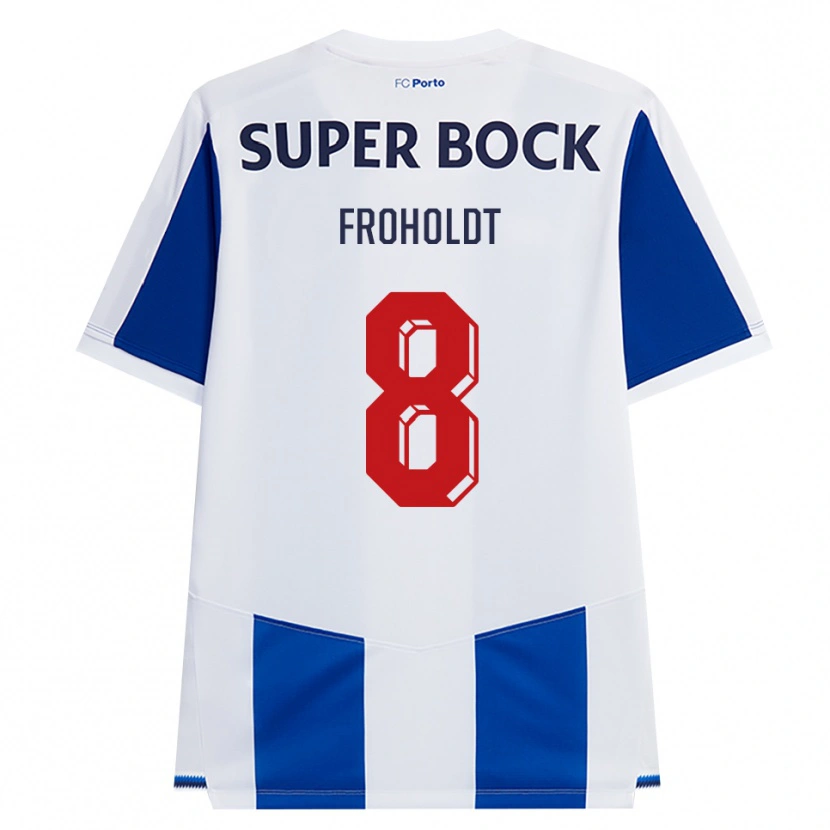 Danxen Uomo Maglia Victor Froholdt #8 Blu Bianco Rosso Kit Gara Home 2026/27 Maglietta