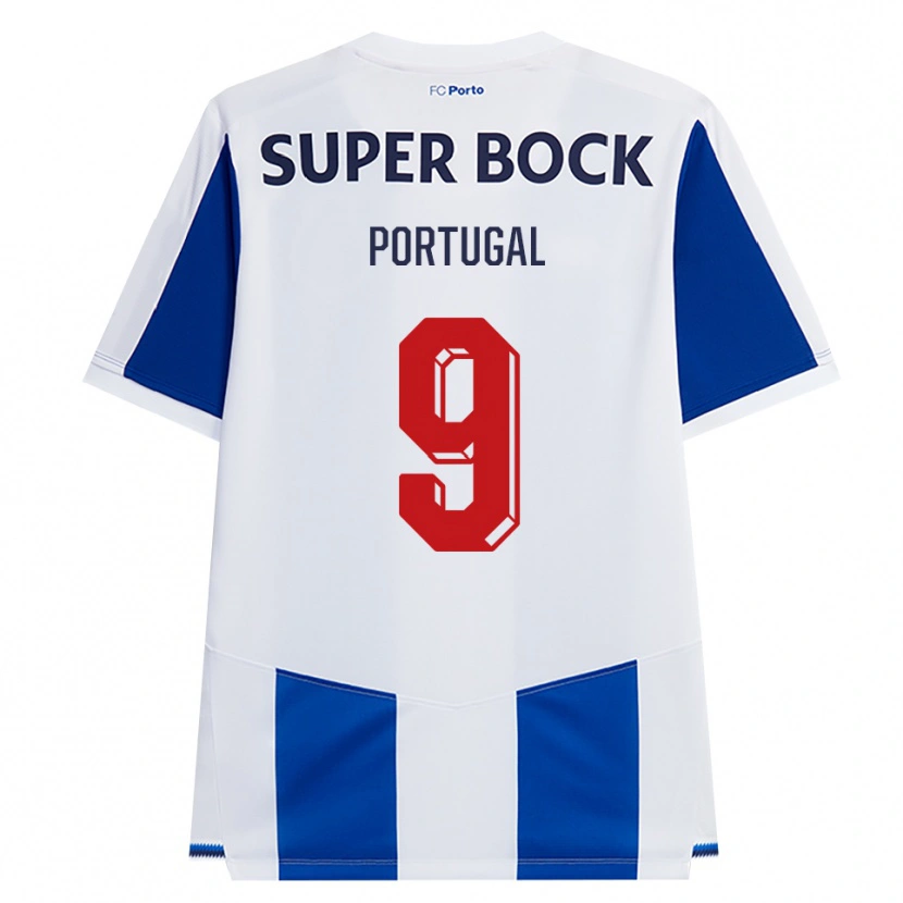 Danxen Uomo Maglia Tiago Portugal #9 Blu Bianco Rosso Kit Gara Home 2026/27 Maglietta