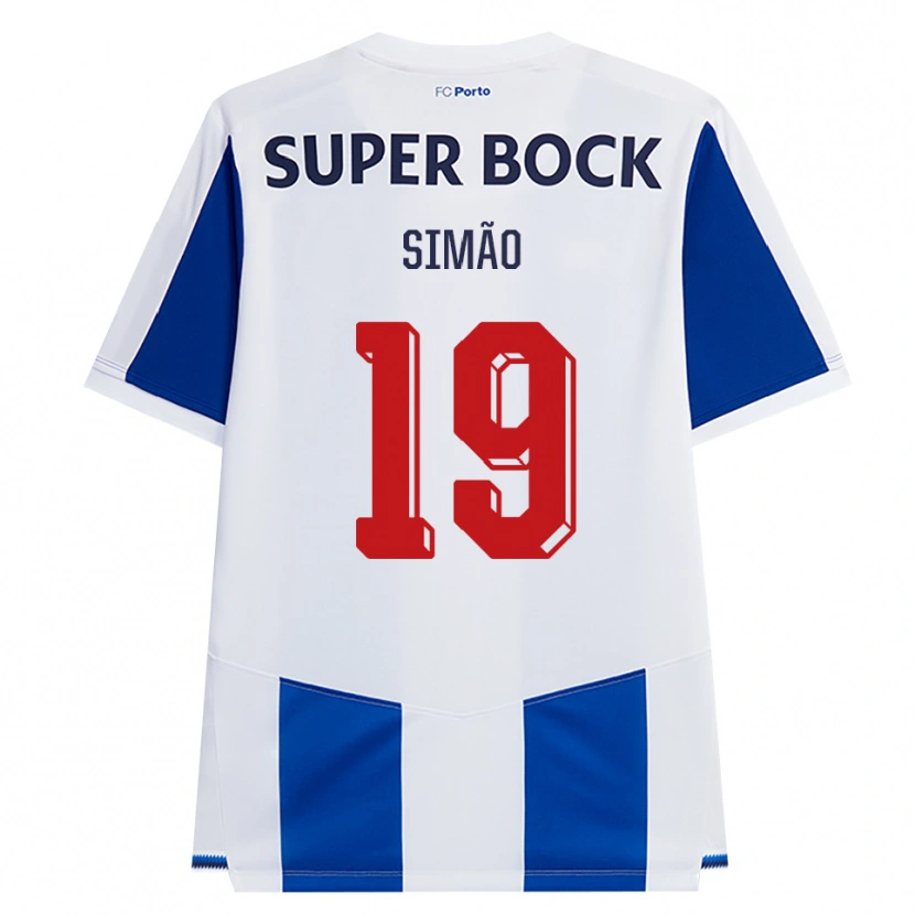 Danxen Uomo Maglia Martim Simão #19 Blu Bianco Rosso Kit Gara Home 2026/27 Maglietta