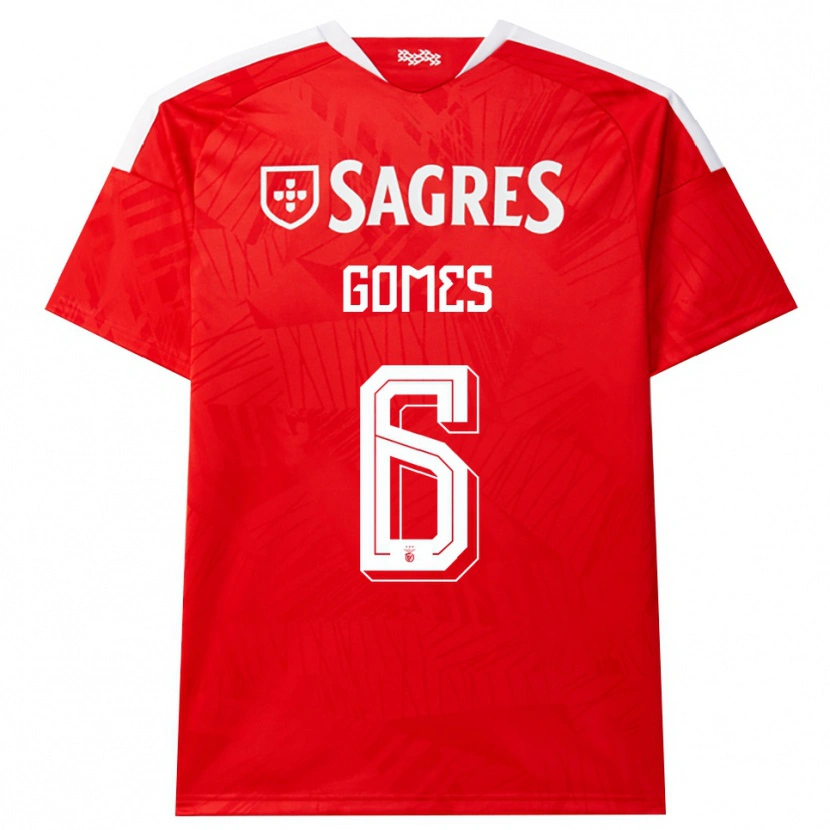 Danxen Uomo Maglia Hugo Gomes #6 Rosso Bianco Giallo Kit Gara Home 2026/27 Maglietta