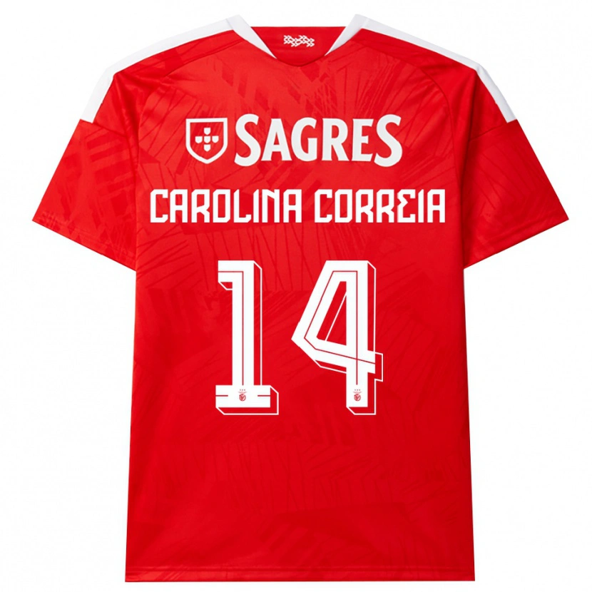 Danxen Uomo Maglia Carolina Correia #14 Rosso Bianco Giallo Kit Gara Home 2026/27 Maglietta