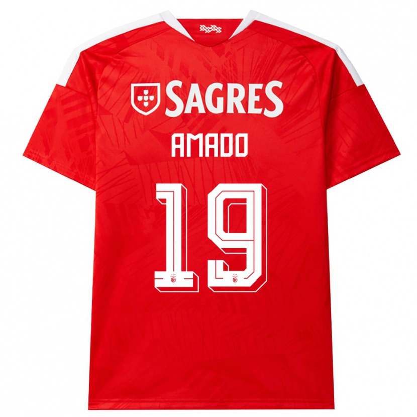 Danxen Uomo Maglia Catarina Amado #19 Rosso Bianco Giallo Kit Gara Home 2026/27 Maglietta