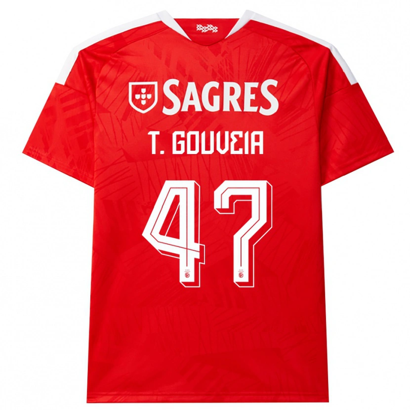 Danxen Uomo Maglia Tiago Gouveia #47 Rosso Bianco Giallo Kit Gara Home 2026/27 Maglietta