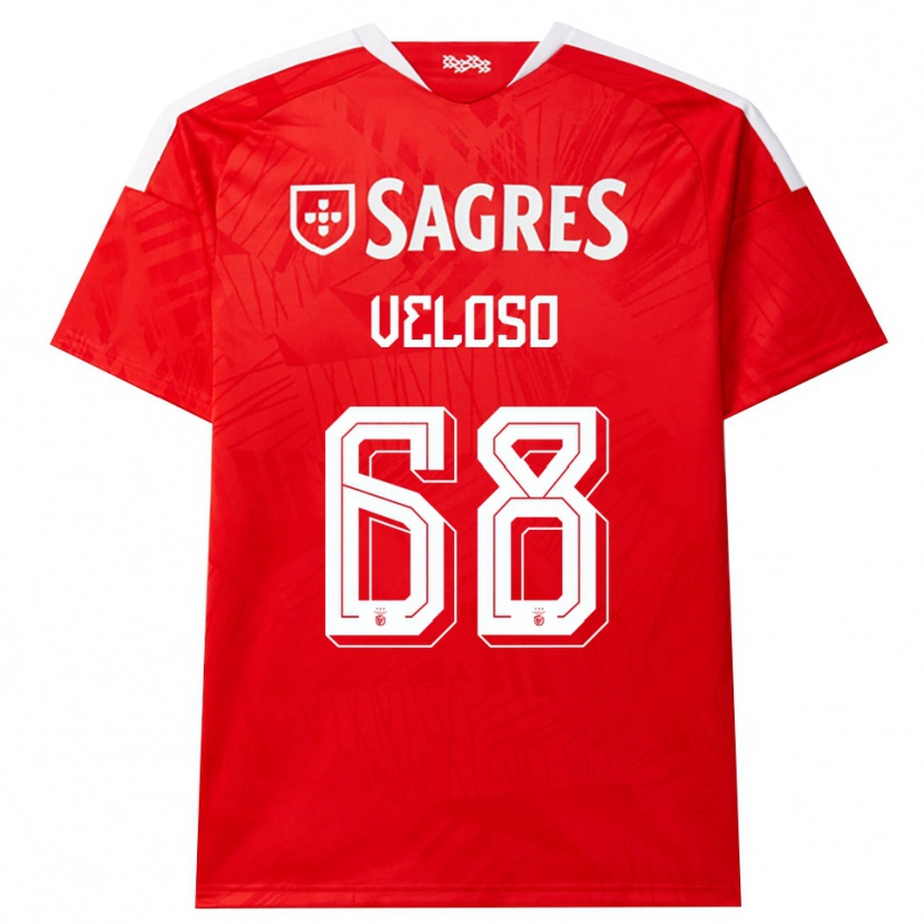 Danxen Uomo Maglia João Veloso #68 Rosso Bianco Giallo Kit Gara Home 2026/27 Maglietta