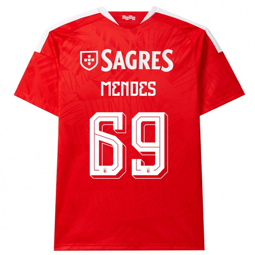 Danxen Uomo Maglia Vladimir Mendes #69 Rosso Bianco Giallo Kit Gara Home 2026/27 Maglietta