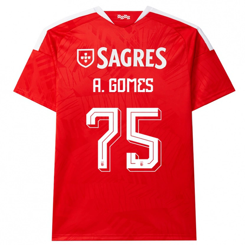 Danxen Uomo Maglia André Gomes #75 Rosso Bianco Giallo Kit Gara Home 2026/27 Maglietta