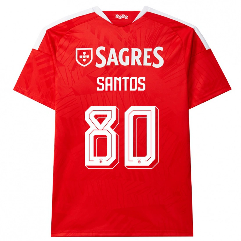 Danxen Uomo Maglia Pedro Santos #80 Rosso Bianco Giallo Kit Gara Home 2026/27 Maglietta