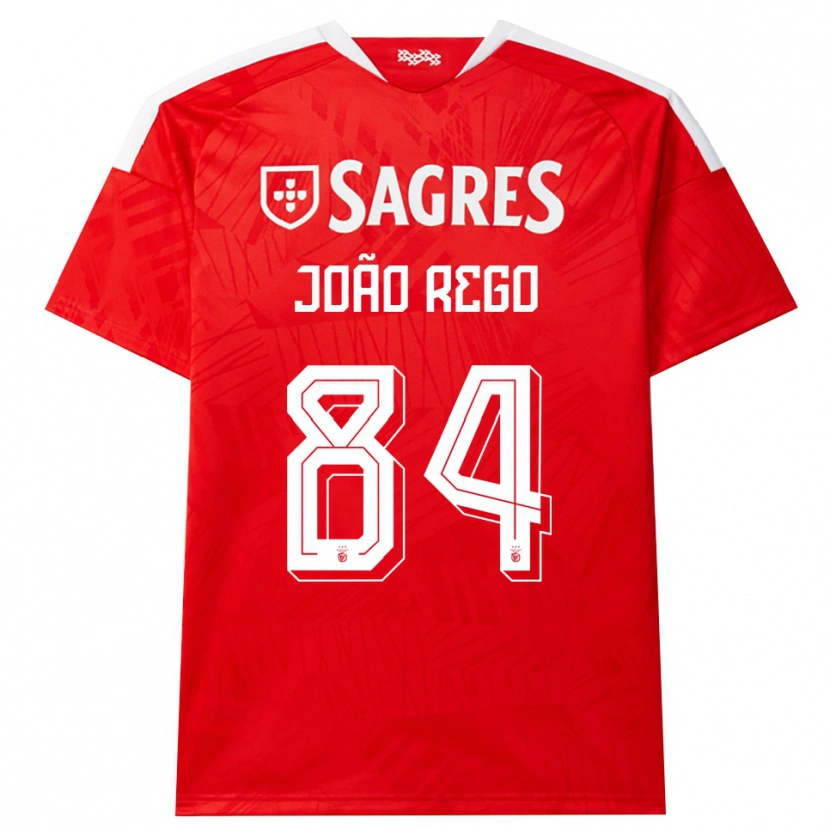 Danxen Uomo Maglia João Rego #84 Rosso Bianco Giallo Kit Gara Home 2026/27 Maglietta