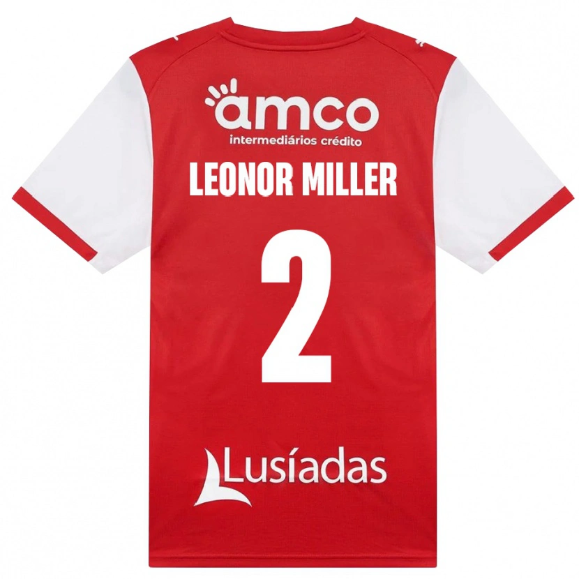 Danxen Uomo Maglia Maria Leonor #2 Bianco Rosso Nero Kit Gara Home 2026/27 Maglietta