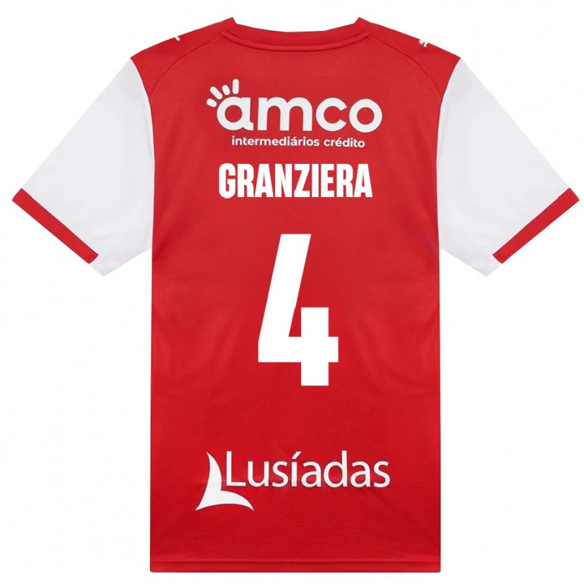 Danxen Uomo Maglia Emanuele Granziera #4 Bianco Rosso Nero Kit Gara Home 2026/27 Maglietta