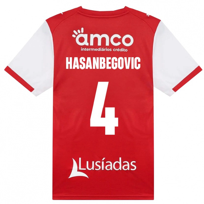 Danxen Uomo Maglia Melisa Hasanbegović #4 Bianco Rosso Nero Kit Gara Home 2026/27 Maglietta