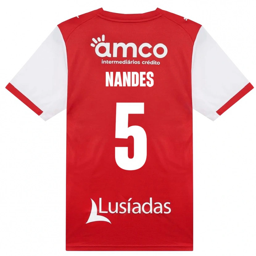 Danxen Uomo Maglia Nandes #5 Bianco Rosso Nero Kit Gara Home 2026/27 Maglietta