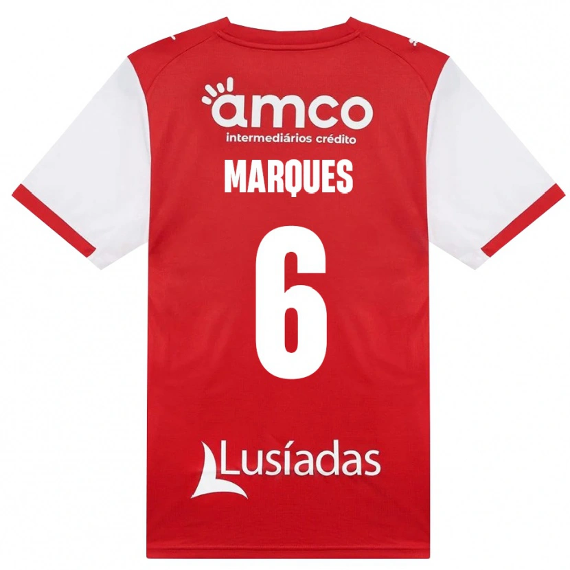 Danxen Uomo Maglia Rodrigo Marques #6 Bianco Rosso Nero Kit Gara Home 2026/27 Maglietta