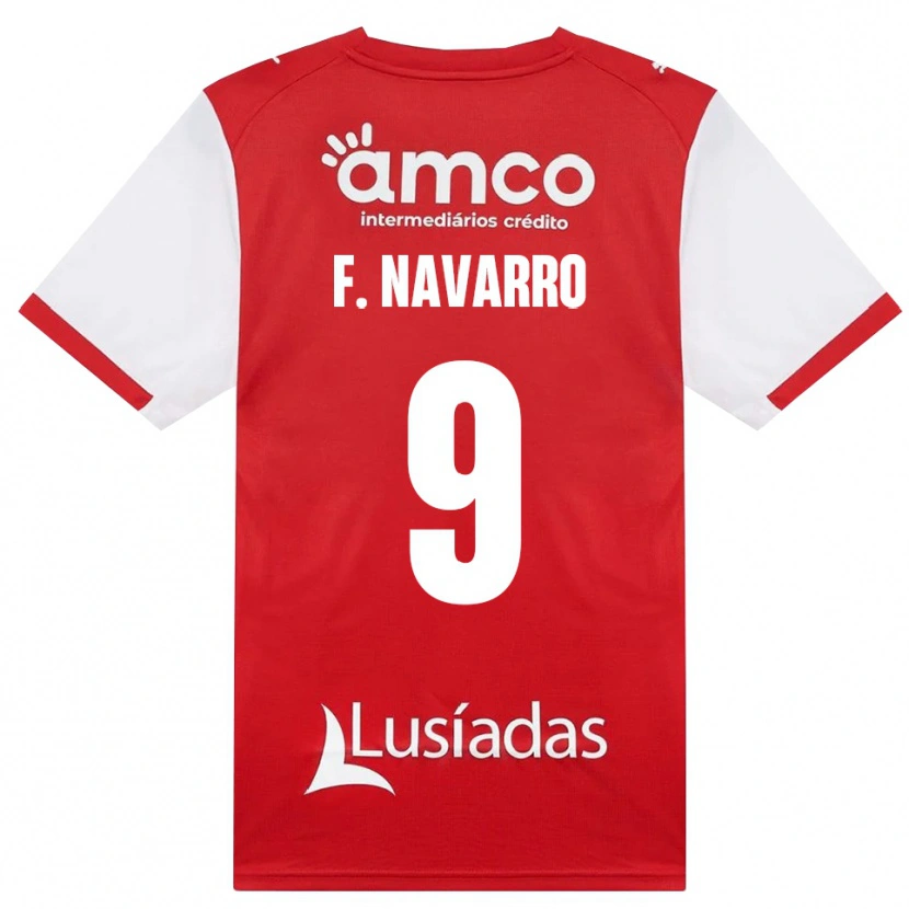 Danxen Uomo Maglia Fran Navarro #9 Bianco Rosso Nero Kit Gara Home 2026/27 Maglietta