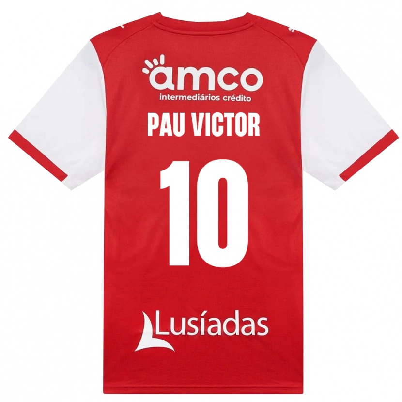 Danxen Uomo Maglia Pau Víctor #10 Bianco Rosso Nero Kit Gara Home 2026/27 Maglietta